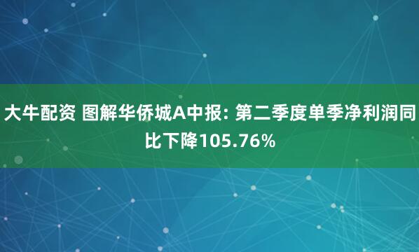 大牛配资 图解华侨城A中报: 第二季度单季净利润同比下降105.76%