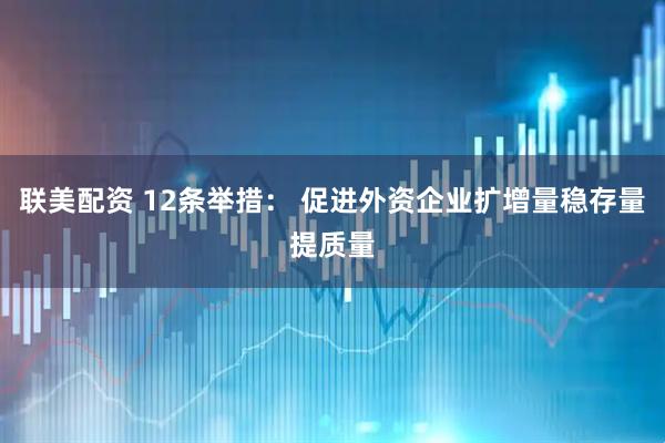联美配资 12条举措： 促进外资企业扩增量稳存量提质量